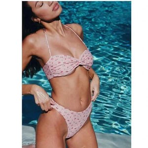 NEW La'Mariette x Selena Gomez Swim Caroline Cherry Pie Bikini Top Bottom